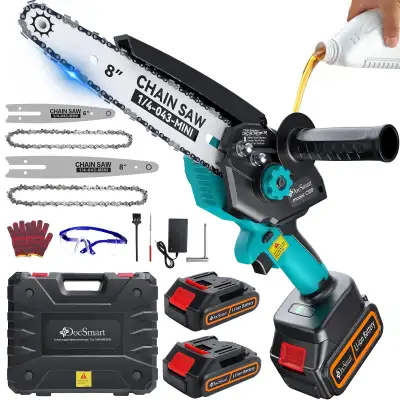 ULN - Used for one job 8 inch & 6 inch Electric Chain Saw with 2 Pack Rechargeable Batteries, DocSma...