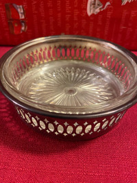 Silver Casing Dish with a Glass Insert