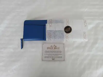 Bosca Monfrini 8" Accordion Zip Wallet (Blue), View more