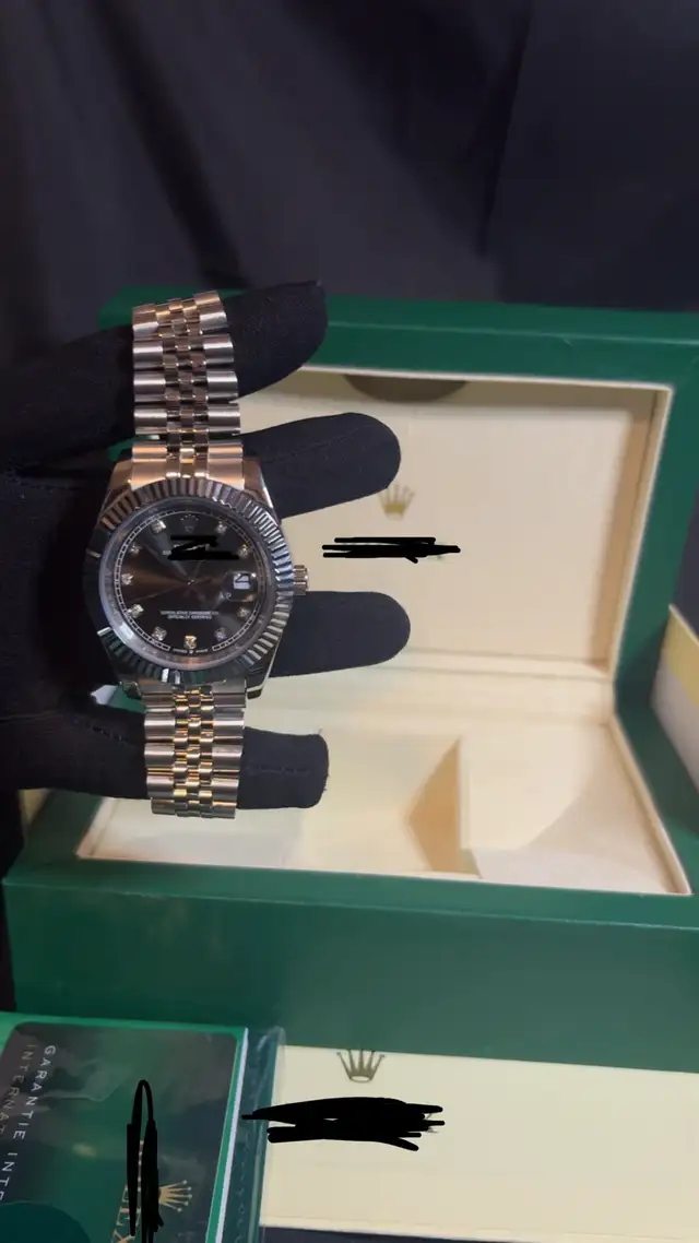 Luxury Black Dial Automatic Watch | Diamond Style | Full Box Set
