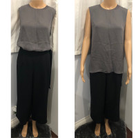 Vince Belted Culotte Cropped Pants + 100% Silk Tank