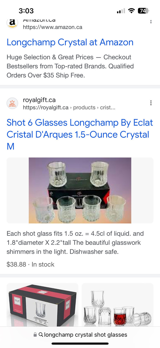 New Vintage Chrystal Shot Glasses in Kitchen & Dining Wares in Winnipeg - Image 2