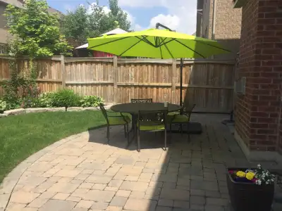 Circular Iron Patio Set with Matching Cantilever Umbrella, View more