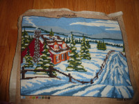 Richart Productions Canada Needlepoint Canvas Cabin In The Snow