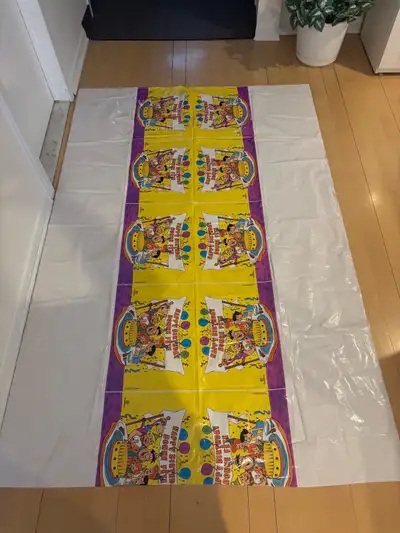 Birthday Plastic Table Cloth - THE FLINTSTONES - Nappe de Table , View more