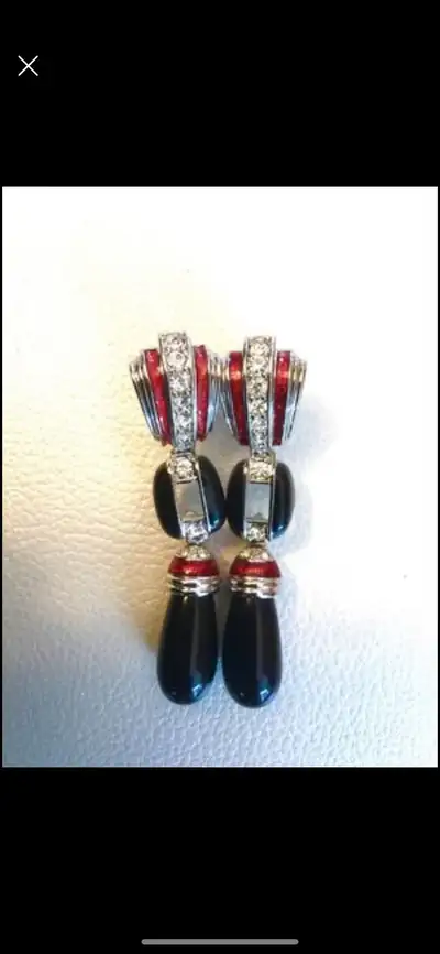 Stunning High-End Vintage Earrings with Rhinestone Diamonds, View more