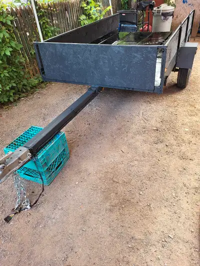 Utility trailer. Deck 51" by 99". New lights and wiring. New wheel bearings. New spring hanger bolts...