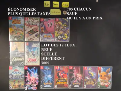 A VENDREJEUX NINTENDO SWITCH NEUF SCELLÉ pi314, View more