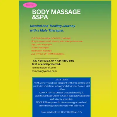 Holistic massage, relaxationa with male Therapist., View more