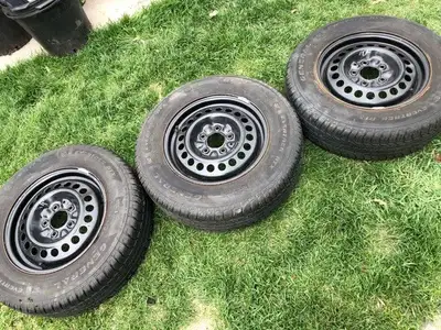 I have three 205/70R15 General Evertrek RTX all season tires on Buick steel rims for sale. Tires and...