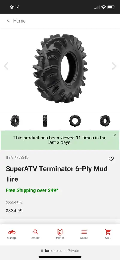 28” terminator tires. Maybe 250km on them no wear om them. Size is 28x10-14. Comming off my grizzly...