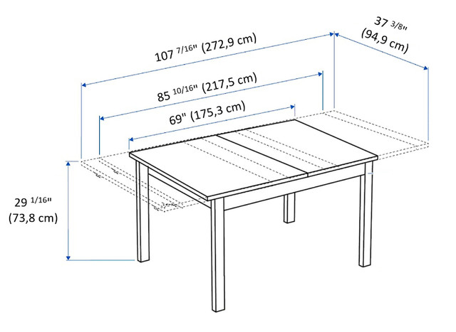 Ikea Bjursta Extendable Table dans Mobilier de salle à manger et cuisine  à Ville de Montréal - Image 2