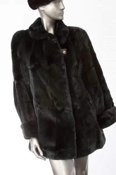 Manteau de vrai rat musqué rasé, très doux, grandeur large, View more
