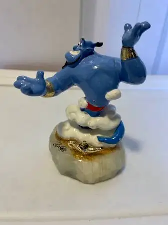 Very Rare Disney Store Aladdin and The Magic Lamp Genie Figure Marble 443/2500 1990s Limited Edition...