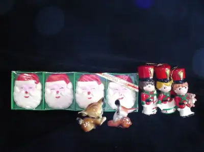 Christmas Kitsch Deer Santa Soap & Ceramic Toy Soldier Vintage, View more