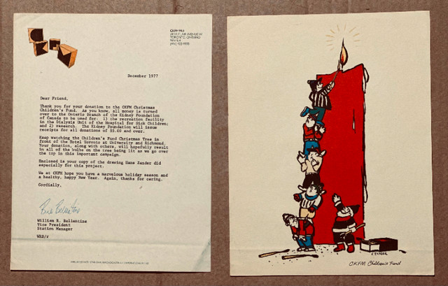 FM 99.9 Children's Fund Letter & Artwork-Signed-Original in Arts & Collectibles in City of Toronto