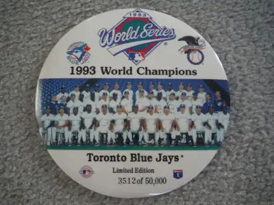 Limited Edition Toronto Bluejays 1993 World Series Champs Button, View more