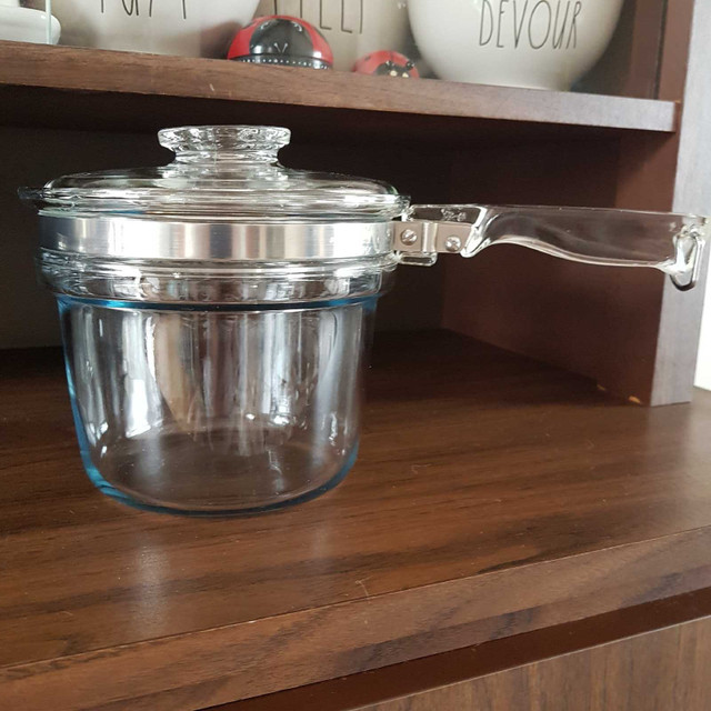 Vintage Pyrex Flameware Glass Double Boiler Stove Top Cooking  in Kitchen & Dining Wares in Dartmouth - Image 3