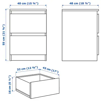 2 IKEA Malm Nightstands, View more