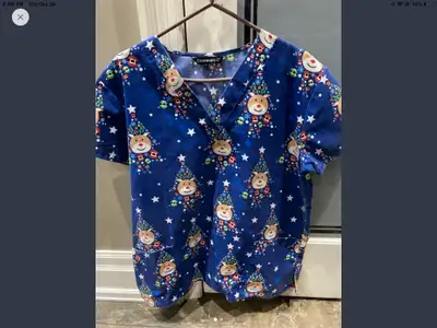 Nursing Christmas Scrub size large , View more
