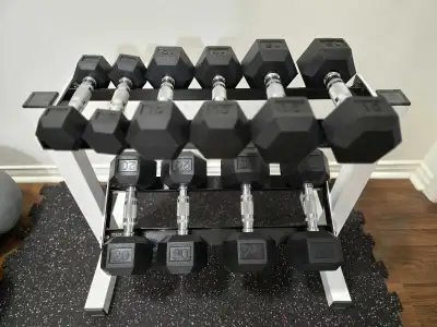 25lb Rubber Hex Dumbbell Weights - 5lb to 110lb available, View more