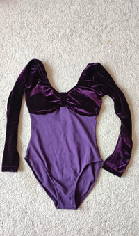 Long Sleeve Purple Ballet Dress Basic Dance Ballet Leotard