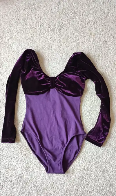 Long Sleeve Purple Ballet Dress Basic Dance Ballet Leotard, View more