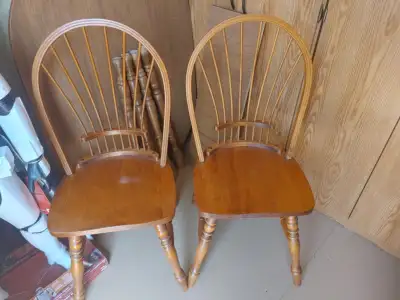 Two Hardwood Chairs, View more