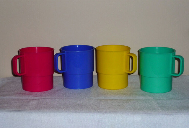 4 colorful Stackable Cups .. Not breakable:Clean:SmokeFree in Feeding & High Chairs in Cambridge - Image 2