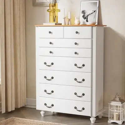 White Dresser for Bedroom, 8 Drawer Dresser, Tall Chest, View more
