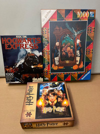 USED Harry Potter 1000 Piece Puzzle Lot