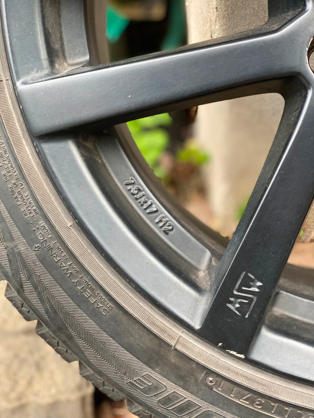 Set of BMW snow tires with Black wheels for sale in Tires & Rims in St. Catharines - Image 2