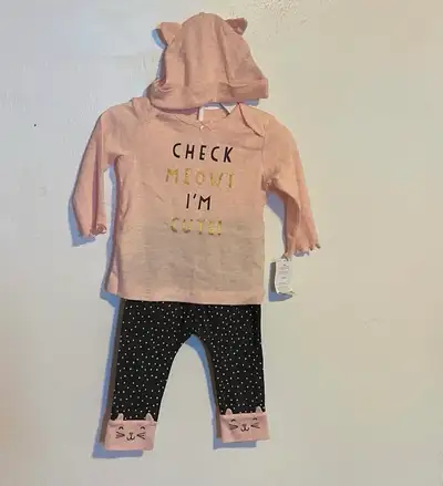 GIRLS 3PC LEGGINGS SUITE (SIZE:6 MONTHS), View more