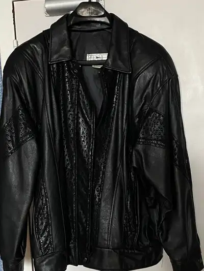Ladie's Black  Leather Jacket, View more