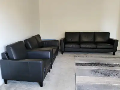 Pretty elegant 100% top grain real leather couches, can deliver, View more