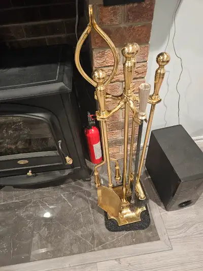 Fireplace tools set brass, View more