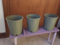 3 of Plants plastic pots, size 6.50" Dia x 7" height