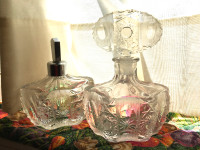 Vintage heavy cut crystal perfume bottles