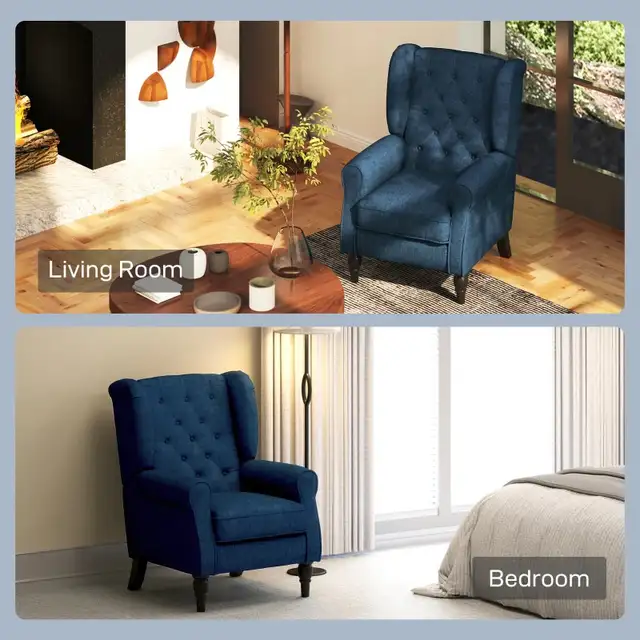 Button Tufted Accent Chair for Living Room - Upholstered Wingbac in Chairs & Recliners in Markham / York Region - Image 4
