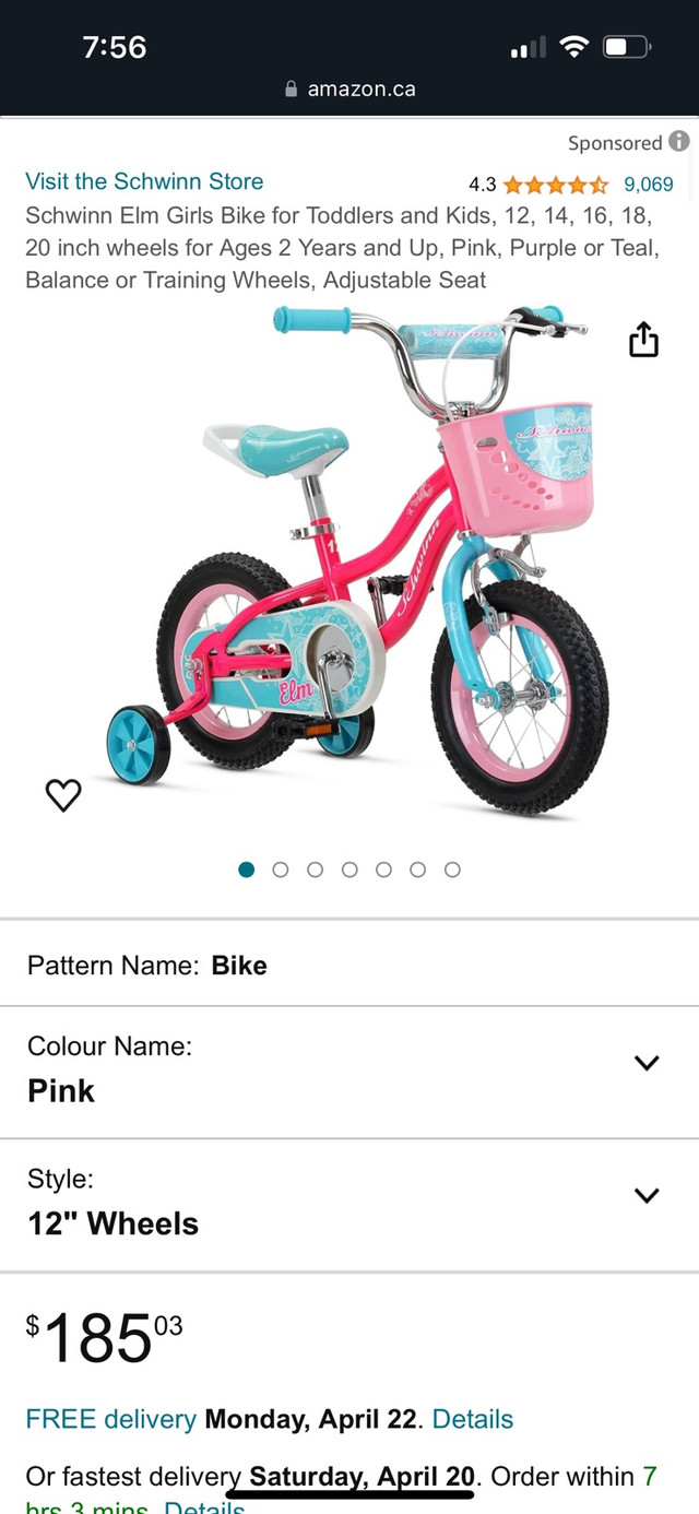 Schwinn Toddler Girls bike 100$ 12inch in Kids in Oshawa / Durham Region - Image 3
