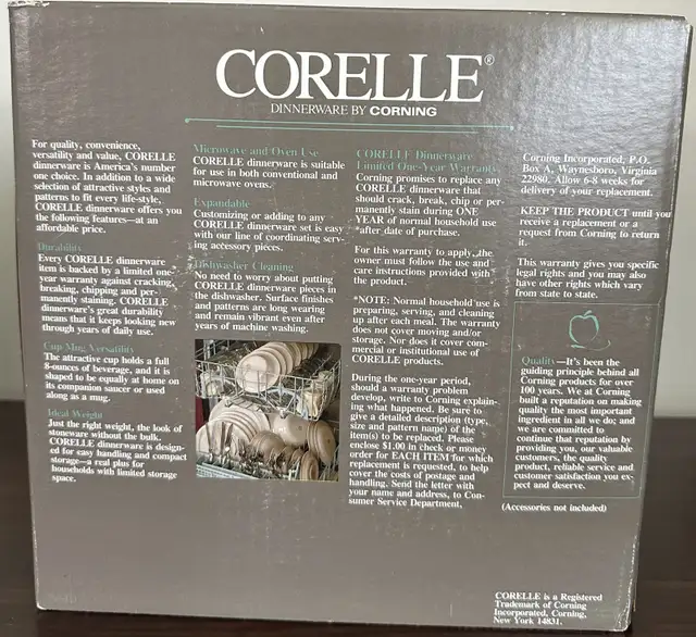 Corelle Needlepoint Dinnerware Set in Kitchen & Dining Wares in City of Toronto - Image 4