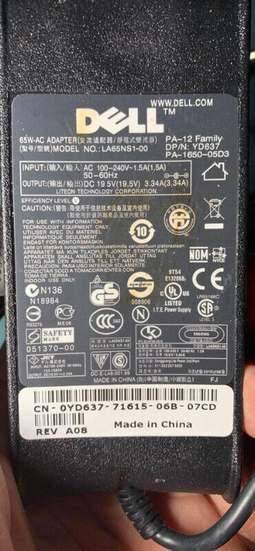 Dell Genuine charger 65 Watts in Laptops in Hamilton - Image 3