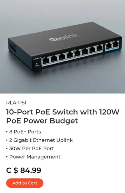reolink poe switch camera, View more