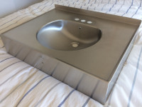 Stainless steel wall mount hand washing station sink