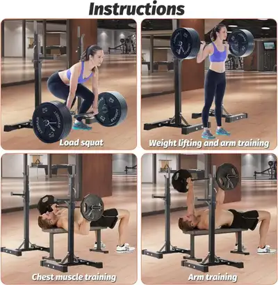 Adjustable Weight Lifting Squat Rack Stands ( Weights &, View more