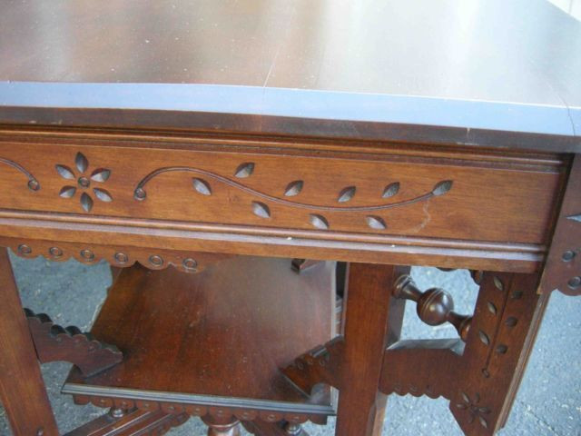 antique square table spoon carving REDUCED in Other Tables in Hamilton - Image 3