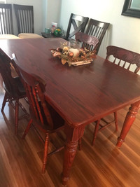 CHERRY DINING TABLE AND CHAIRS