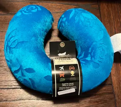 New Memory Foam Travel Pillow For Neck Blue For Sale, View more