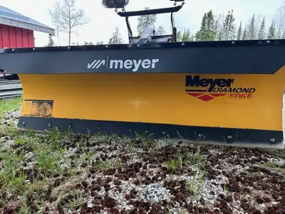 Personal lightly used Meyer 8' Diamond Edge bottom trip plow with LED light package and snow deflect...