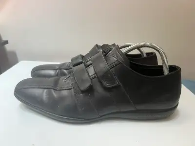 Prada Black Leather Velcro Shoes, View more